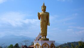 Muang Xay Iconic Golden Statue, Laos